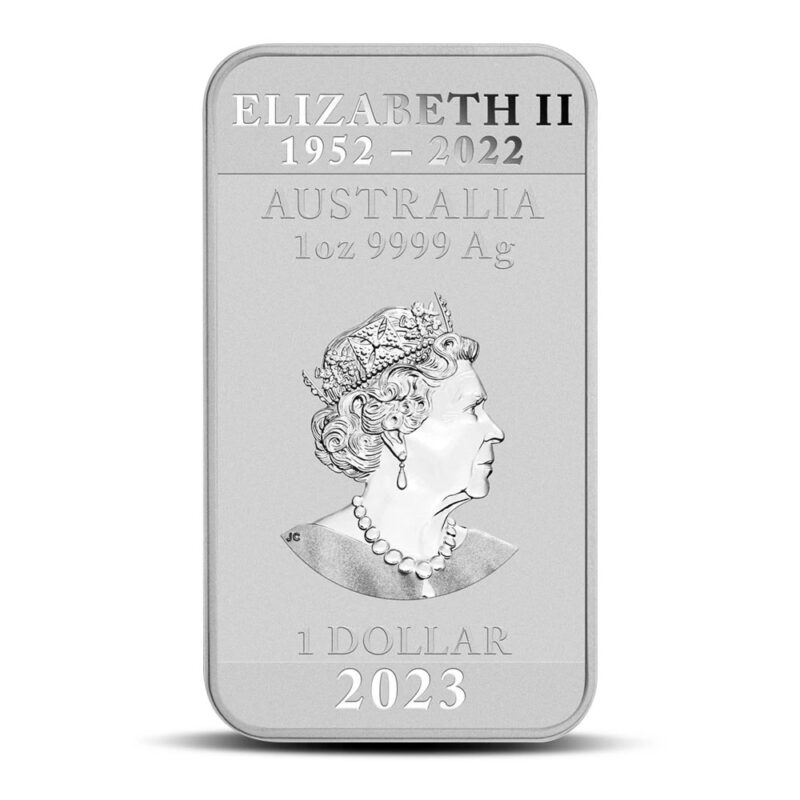 2023 1 oz Australian Rectangular Silver Dragon Coin BU 2