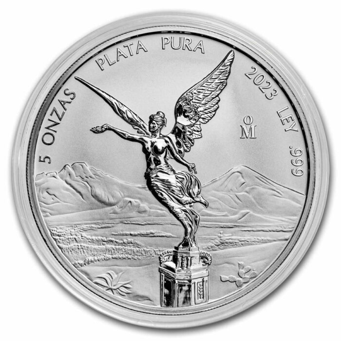 2023 mexico 5 oz silver reverse proof libertad rev cap